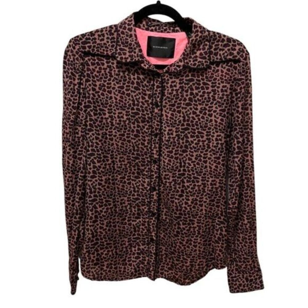 Maison Scotch Createurs de Vetements Animal Print Button Front Shirt SZ 3